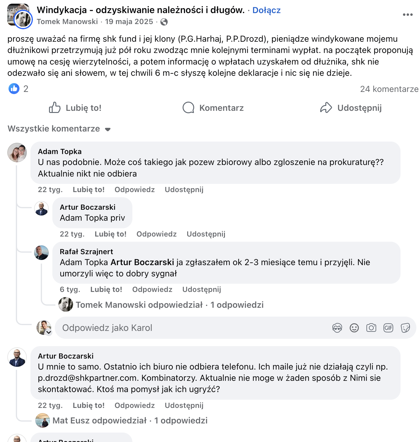 Rafał S. informuje że prokuratura przyjęła sprawę i jej nie umorzyła